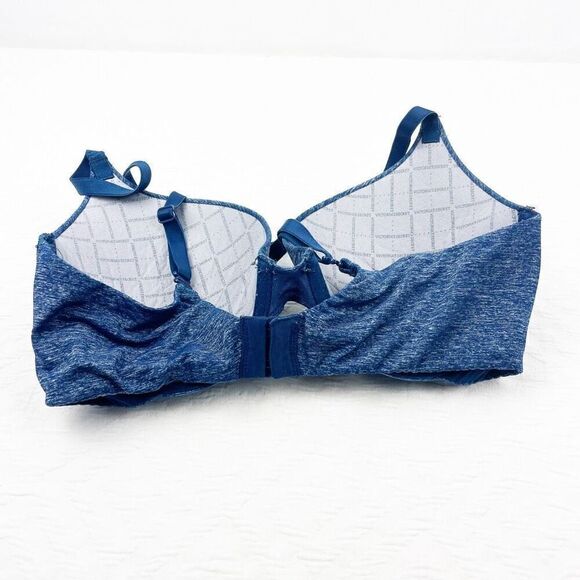 BUY 1 GET 1 FREE Victorias Secret 34D navy blue bra perfect shape space dye - Picture 3 of 10